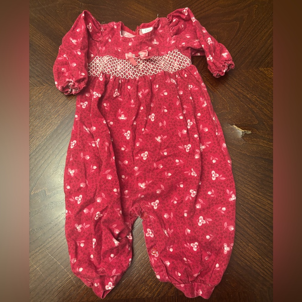Vintage Carter’s Floral Smocked Romper 9-12 Months